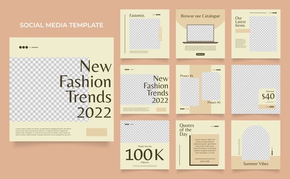 social media template banner fashion sale promotion vector