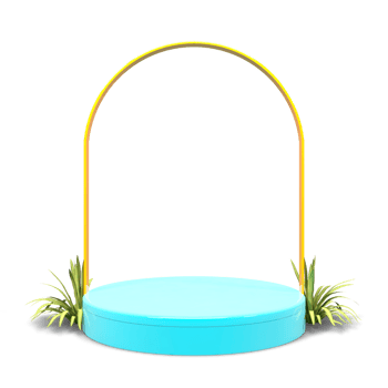 Elegant 3d render podium design png