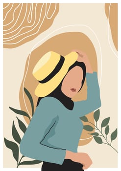 Hand drawn trendy fashion portraits covers vector