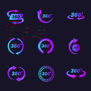 Gradient 360 Technology Icon Set vector