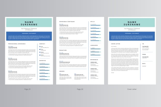 Professional Resume and Cover Letter Template. Pro Vector