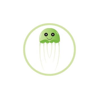 cute jelly fish Vector icon design illustration Template