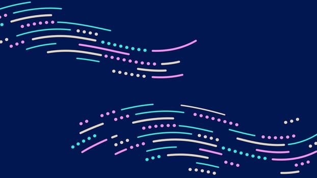 Abstract dash dot line background flow wave pattern. vector