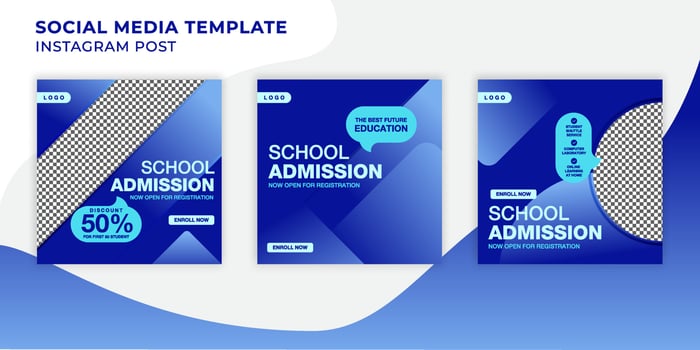 School Admission social media post banner template. vector
