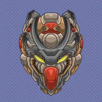 Head robot mechanic custom design head illustration vector