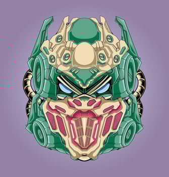 Futuristic robot head illustration vector