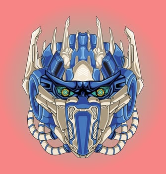 Character robot head illustration vector