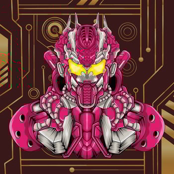 Futuristic head mecha robot illustration vector