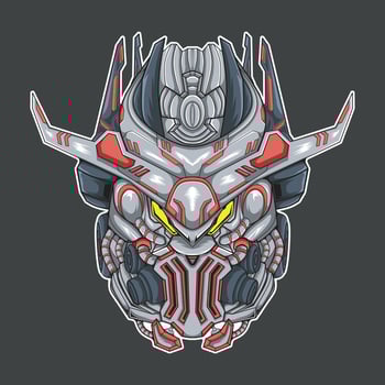 Head mecha style robot vector illustration