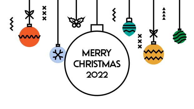Merry Christmas 2022 greeting card decorative template vector, happy xmas festive design for invitation card, website, social media, banner sale. vector