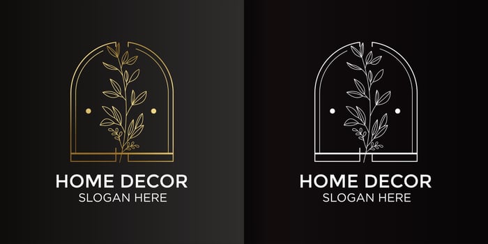 home decor design logo and branding card vector