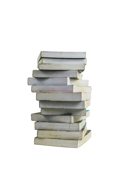 stack of books isolated on white background png