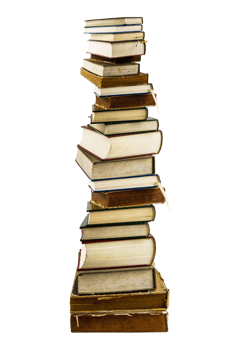 stack of books isolated on white background png