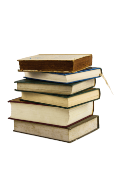 stack of books isolated on white background png