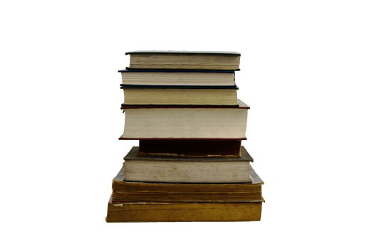 stack of books isolated on white background png