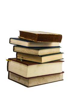 stack of books isolated on white background png