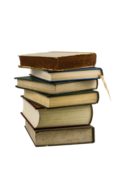 stack of books isolated on white background png