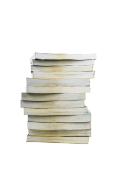 stack of books isolated on white background png