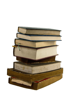 stack of books isolated on white background png