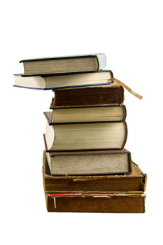 stack of books isolated on white background png