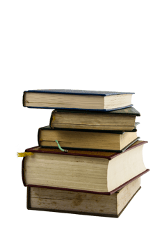 stack of books isolated on white background png