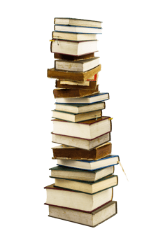 stack of books isolated on white background png