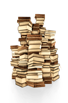 stack of books isolated on white background png