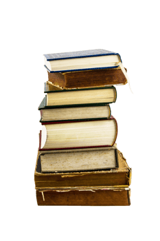 stack of books isolated on white background png