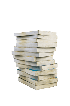 stack of books isolated on white background png