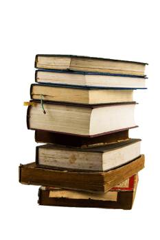 stack of books isolated on white background png