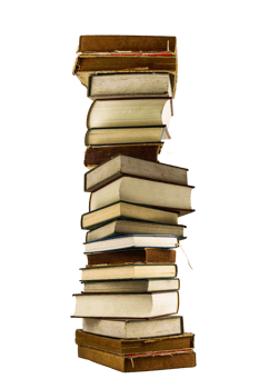 stack of books isolated on white background png