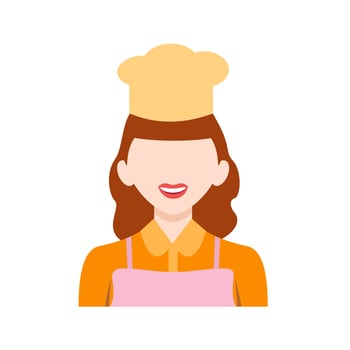 Chef Female Flat Multicolor Icon vector
