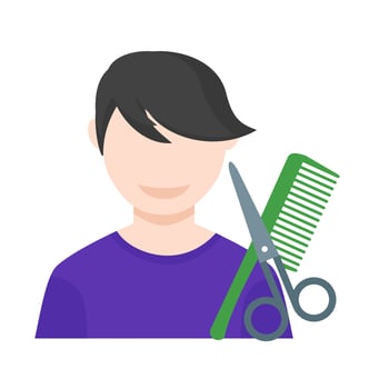 Hairdresser Flat Multicolor Icon vector