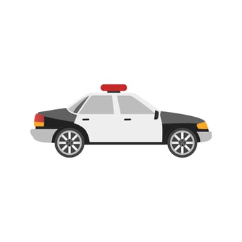 Police Car Flat Multicolor Icon vector