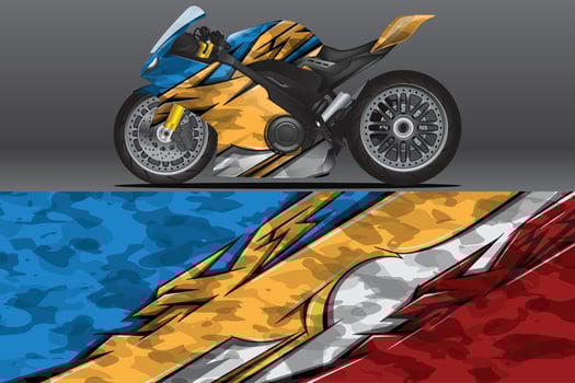 Abstract Motorcycle wrap decal and vinyl sticker design vector