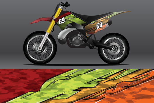 Abstract Motorcycle wrap decal and vinyl sticker design vector