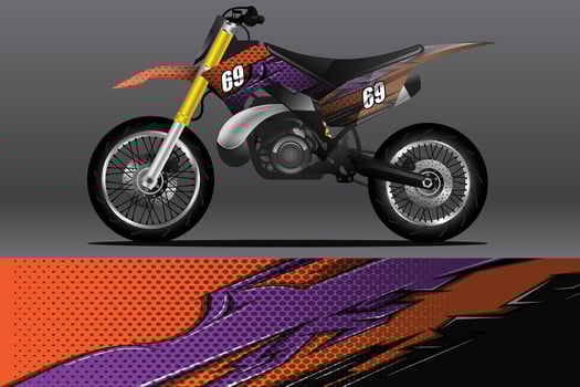 Abstract Motorcycle wrap decal and vinyl sticker design vector