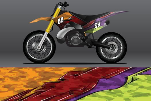 Abstract Motorcycle wrap decal and vinyl sticker design vector
