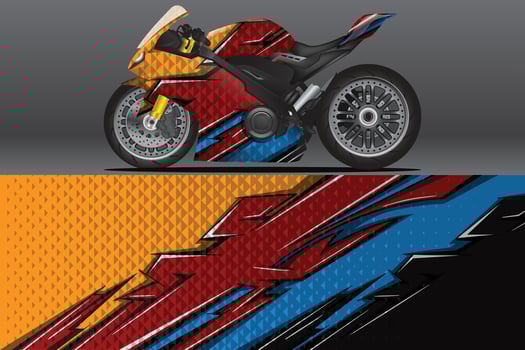 Abstract Motorcycle wrap decal and vinyl sticker design vector