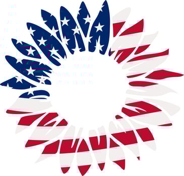 4th of July Sunflower vector