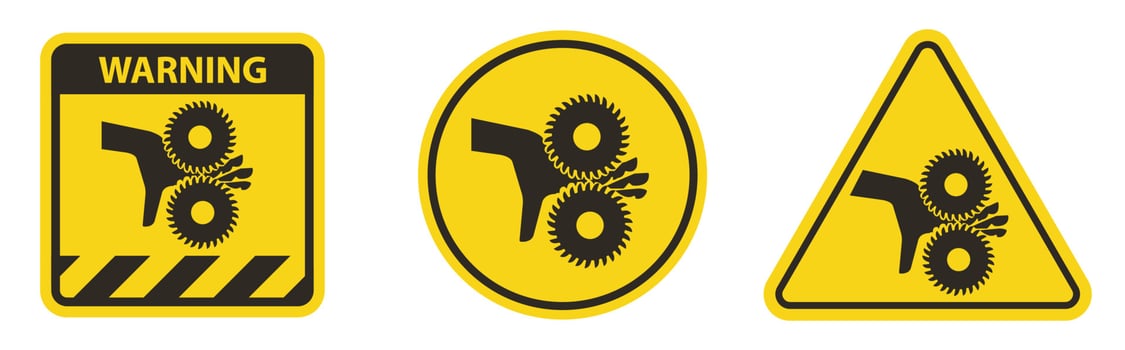 Cutting of Fingers Rotating Blades Symbol Sign, Vector Illustration, Isolate On White Background Label .EPS10