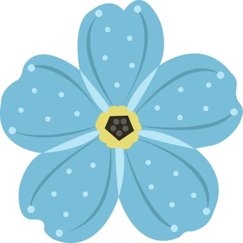 Blue snow flower vector art for graphic design and decorative element