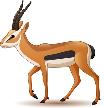 Cartoon antelope isolated on white background vector