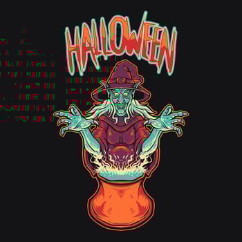 Witch Halloween Vector Illustration
