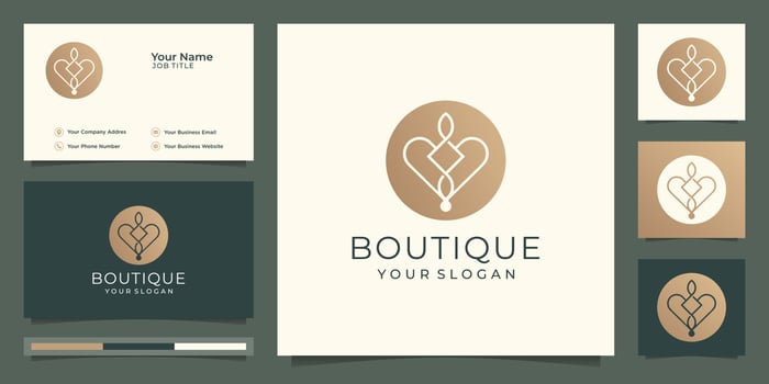 Simple and elegant floral monogram template, elegant line art logo design, vector illustration Premium Vector