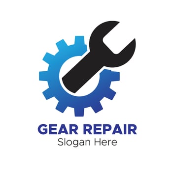 gear wrench repar company logo vector design