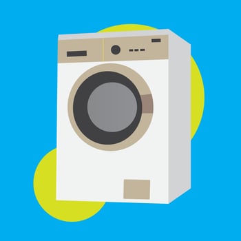 Simple elegant white vector laundry icon