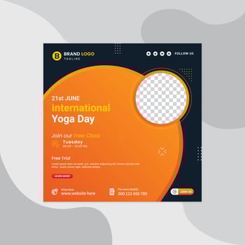 International yoga day social media post template. Yoga social media post design or square business social media post banner. World yoga day social media post template pro vector. vector