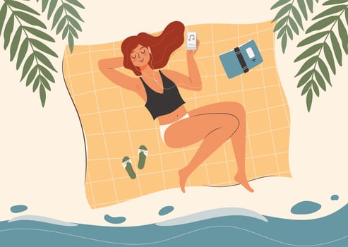 Woman self-time concept illustration vector