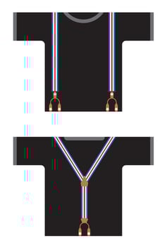 Black T shirt with suspenders vector